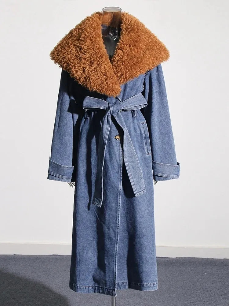 Teddy Fur Denim Coat