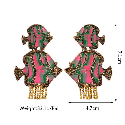 Luxe Fish Tassel Earring