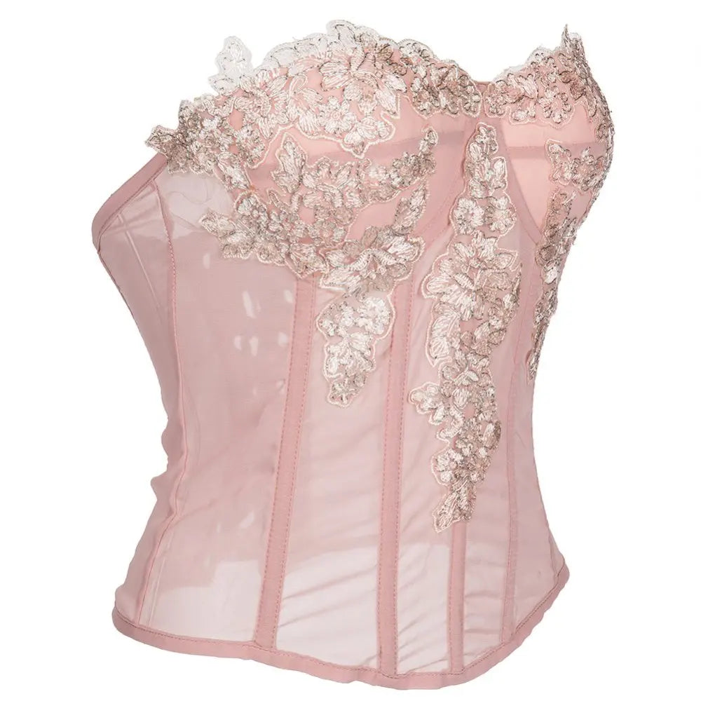Embroidered Blush Appliqué Corset