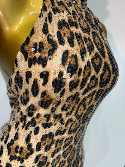 Leopard Sequin Gown
