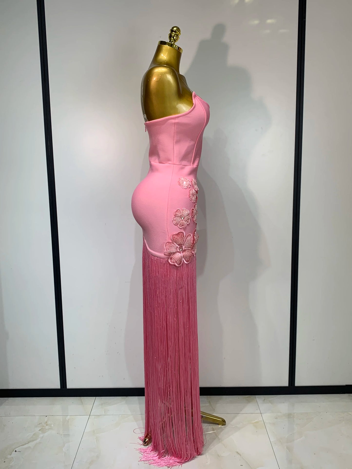 Floral Bandage Tassel Dress
