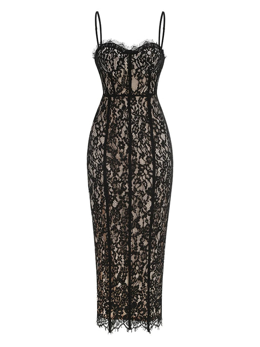 All Around Laced Evening Dress (Black)