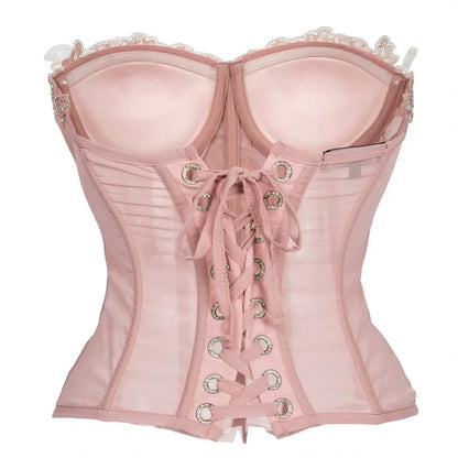 Embroidered Blush Appliqué Corset