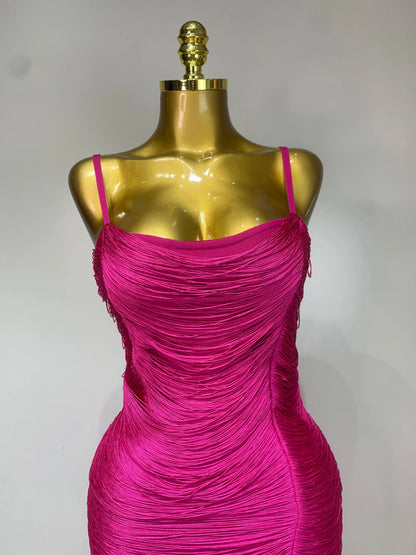Bodycon Tassel Bandage Dress