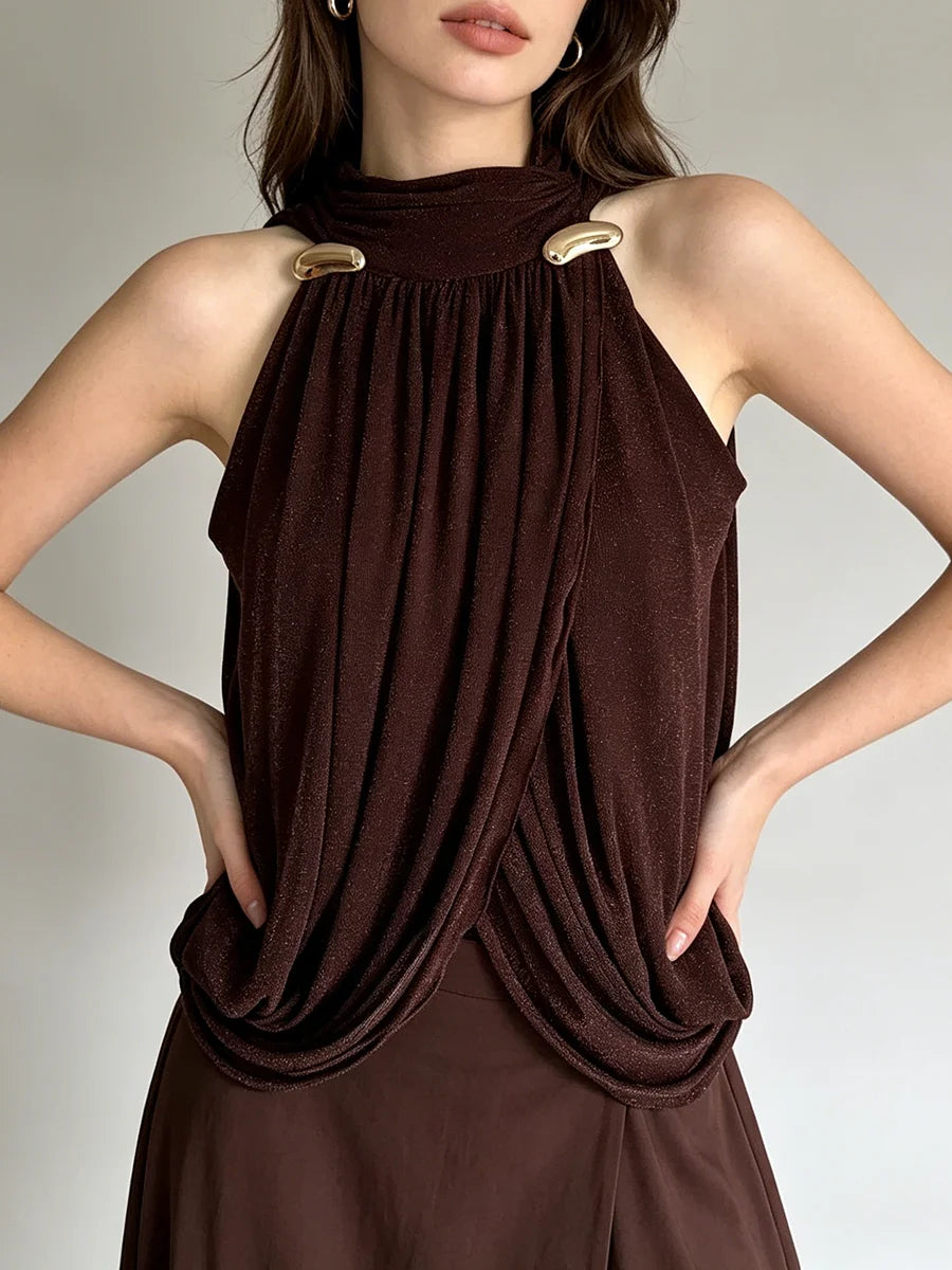 Halter Draped Blouse