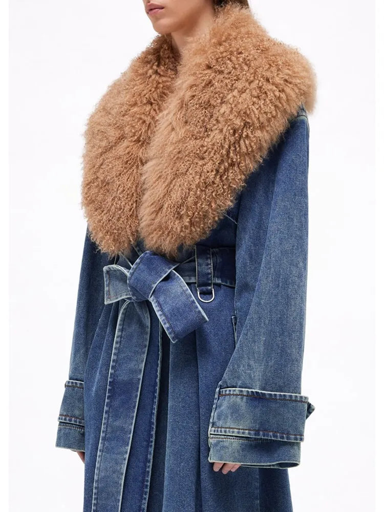 Teddy Fur Denim Coat