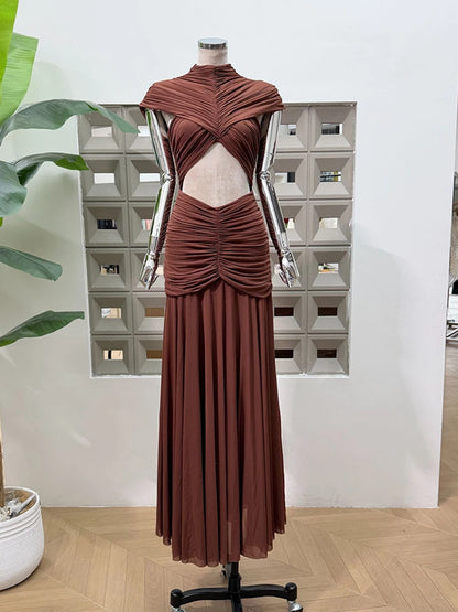 Ruched Cutout Maxi Dress