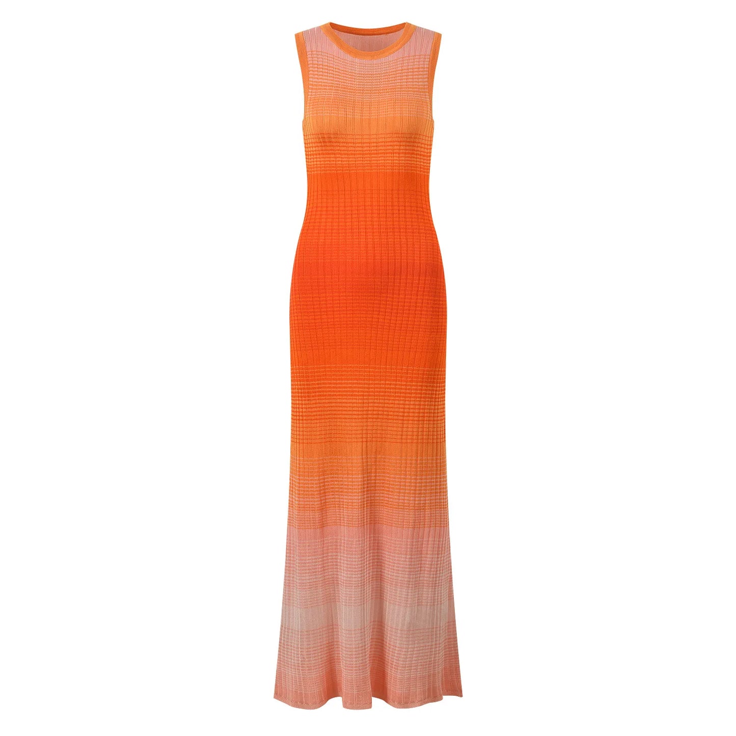 Gradient Rise Maxi Dress (Orange)