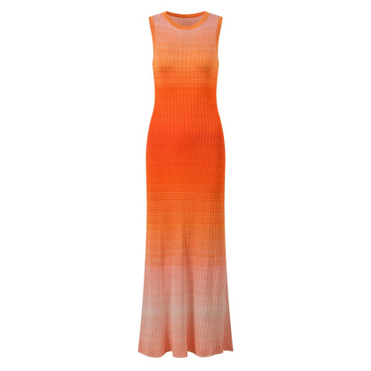 Gradient Rise Maxi Dress (Orange)