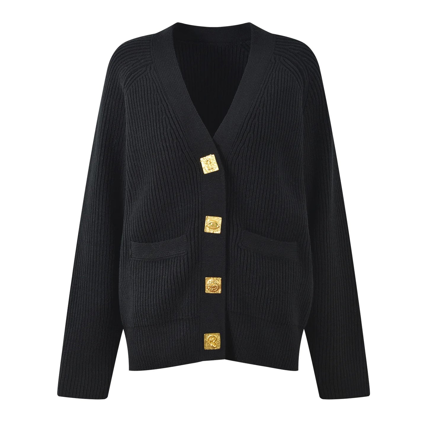 Casual Knit Cardigan (Black)