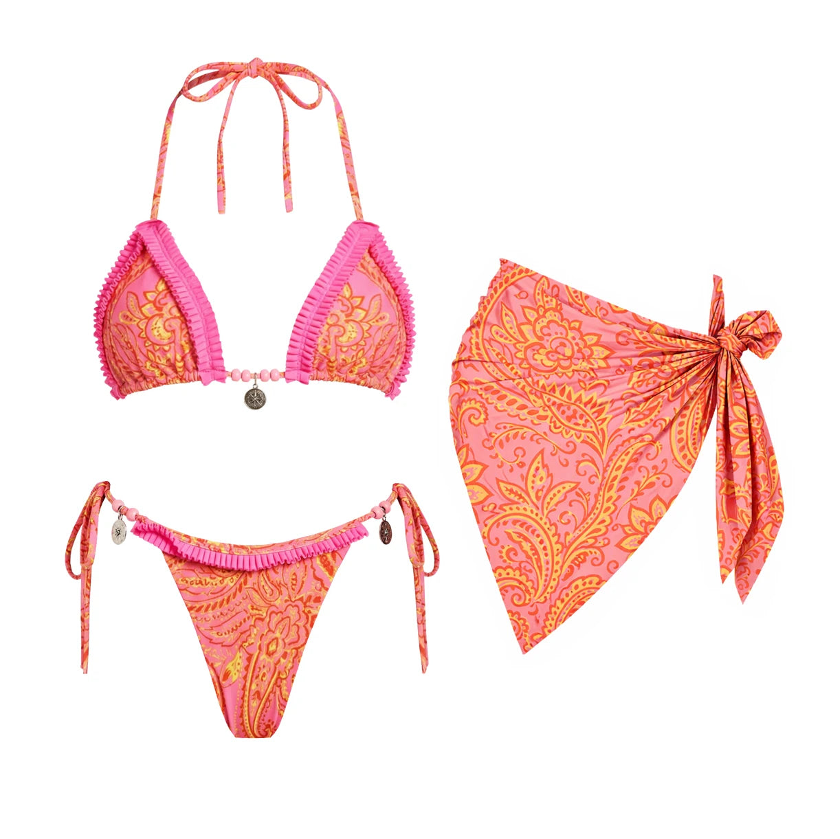 Boho 2-Piece Swimsuit (Pink)