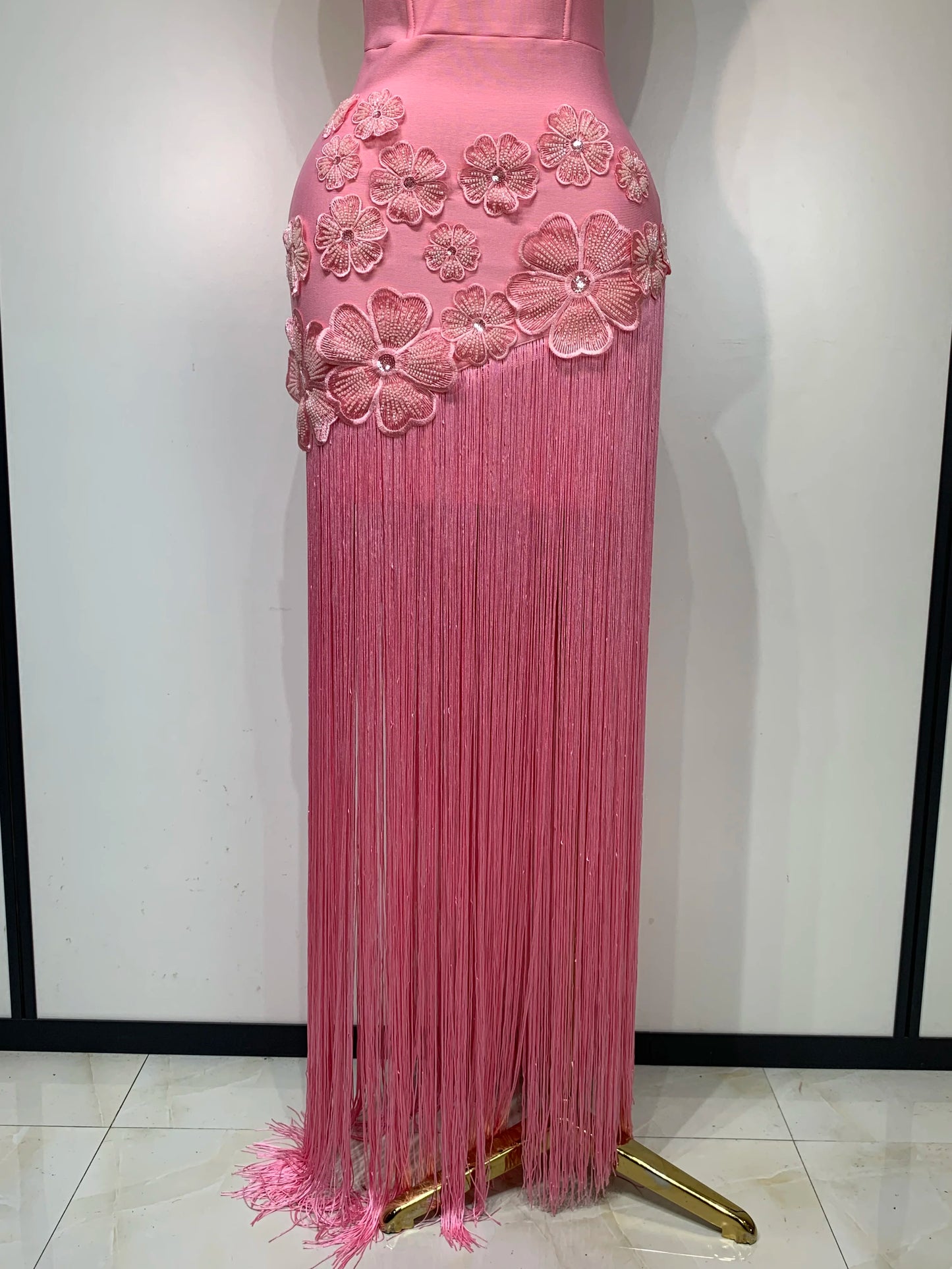 Floral Bandage Tassel Dress
