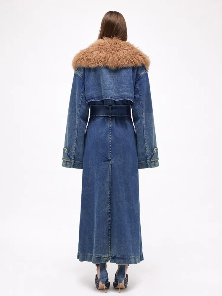 Teddy Fur Denim Coat