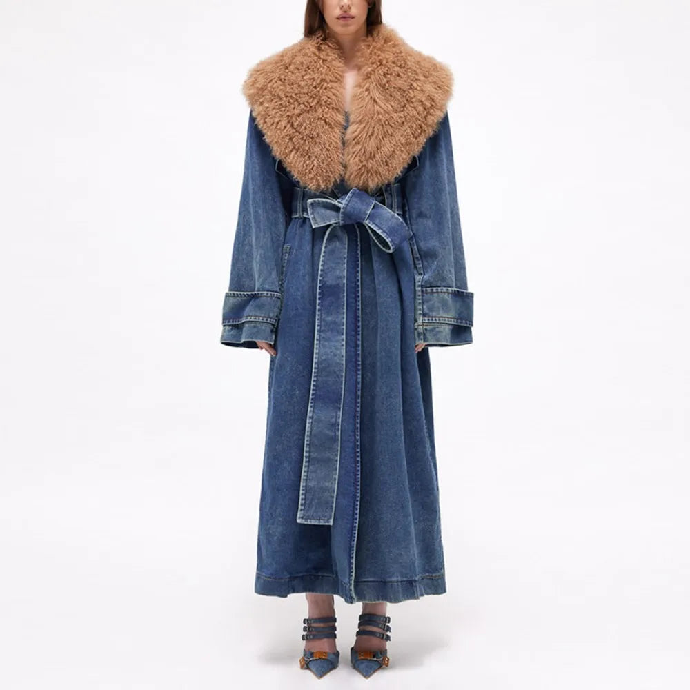 Teddy Fur Denim Coat