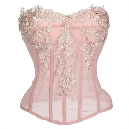 Embroidered Blush Appliqué Corset